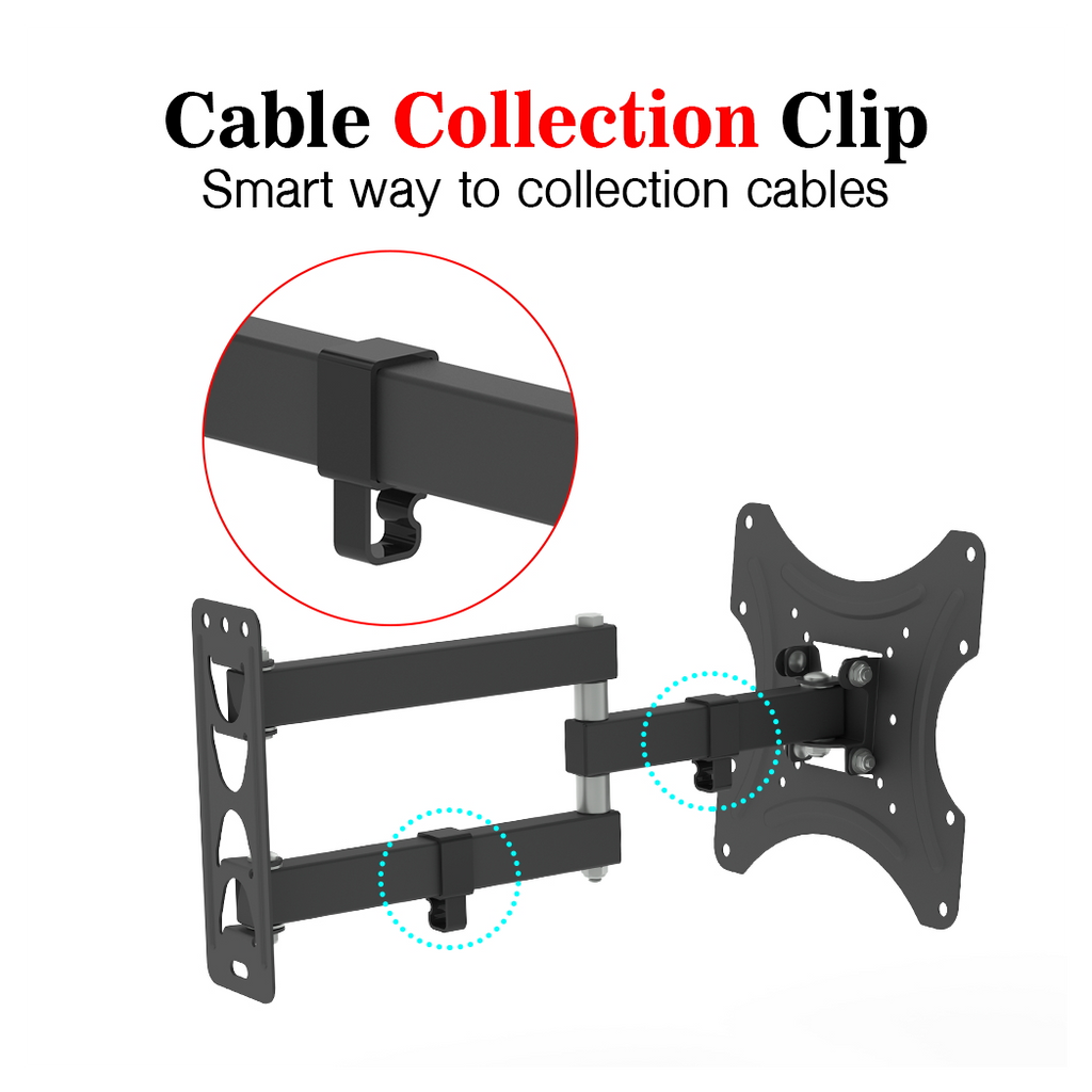 LEADZM 26-50" Adjustable Wall Mount Bracket Rotatable TV Stand TMX200 with Spirit Level