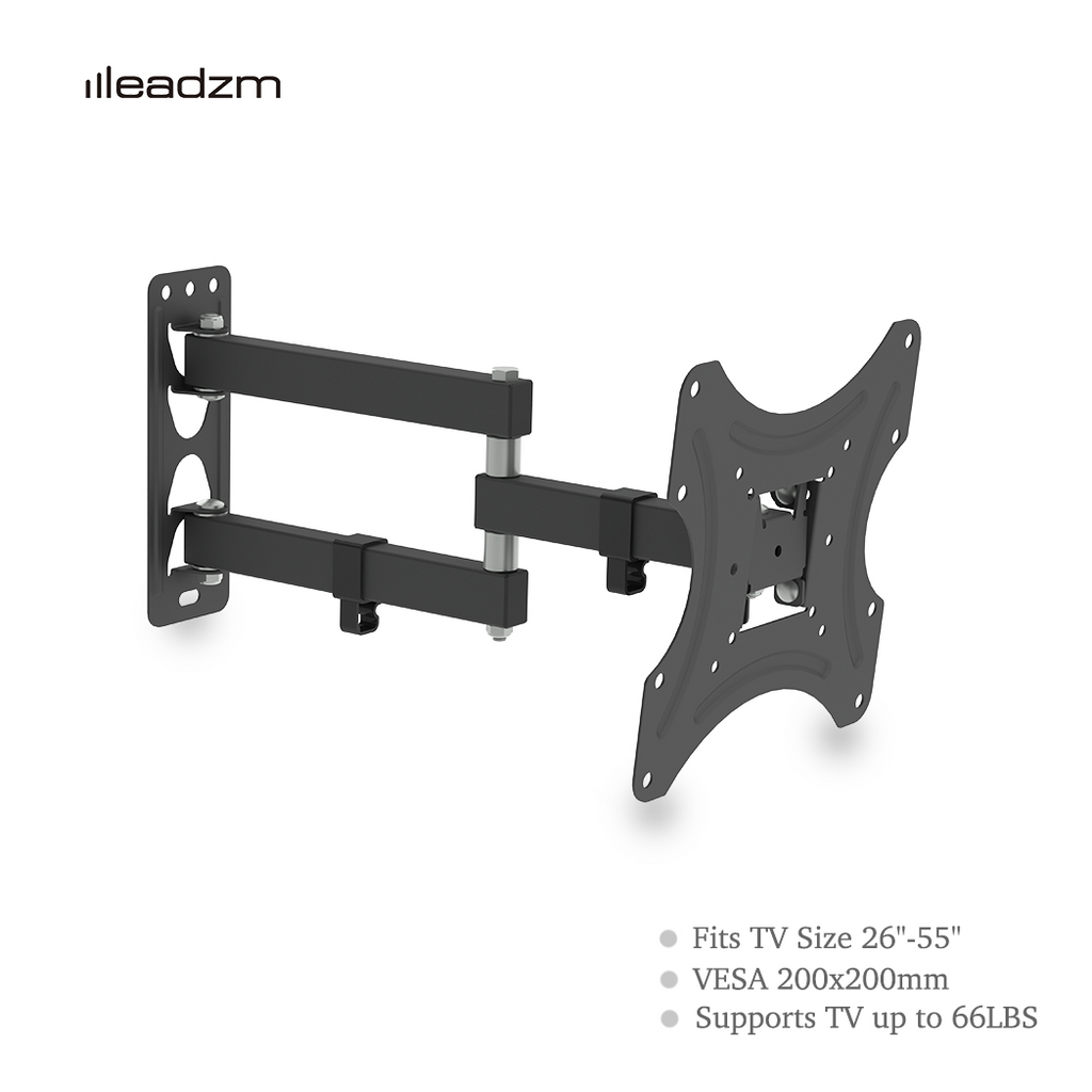 LEADZM 26-50" Adjustable Wall Mount Bracket Rotatable TV Stand TMX200 with Spirit Level