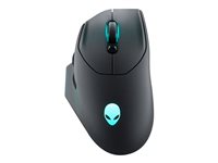 Alienware AW620M - Mouse - right-handed - optical - 7 buttons - wired, wireless - USB, 2.4 GHz - Dark Side of the Moon - retail - box