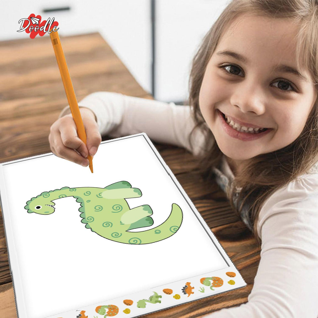 Doodle A4 Ultra-Thin Portable LED Tracing Pad with USB Cable, Dinosaur