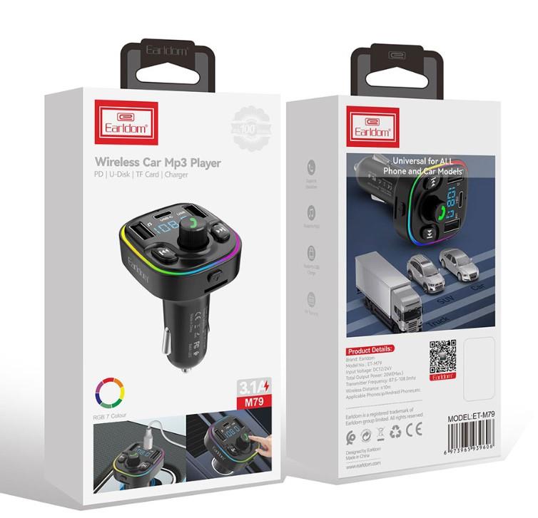 Earldom Wireless Car Mp3 Player FM Transmitter & Charger