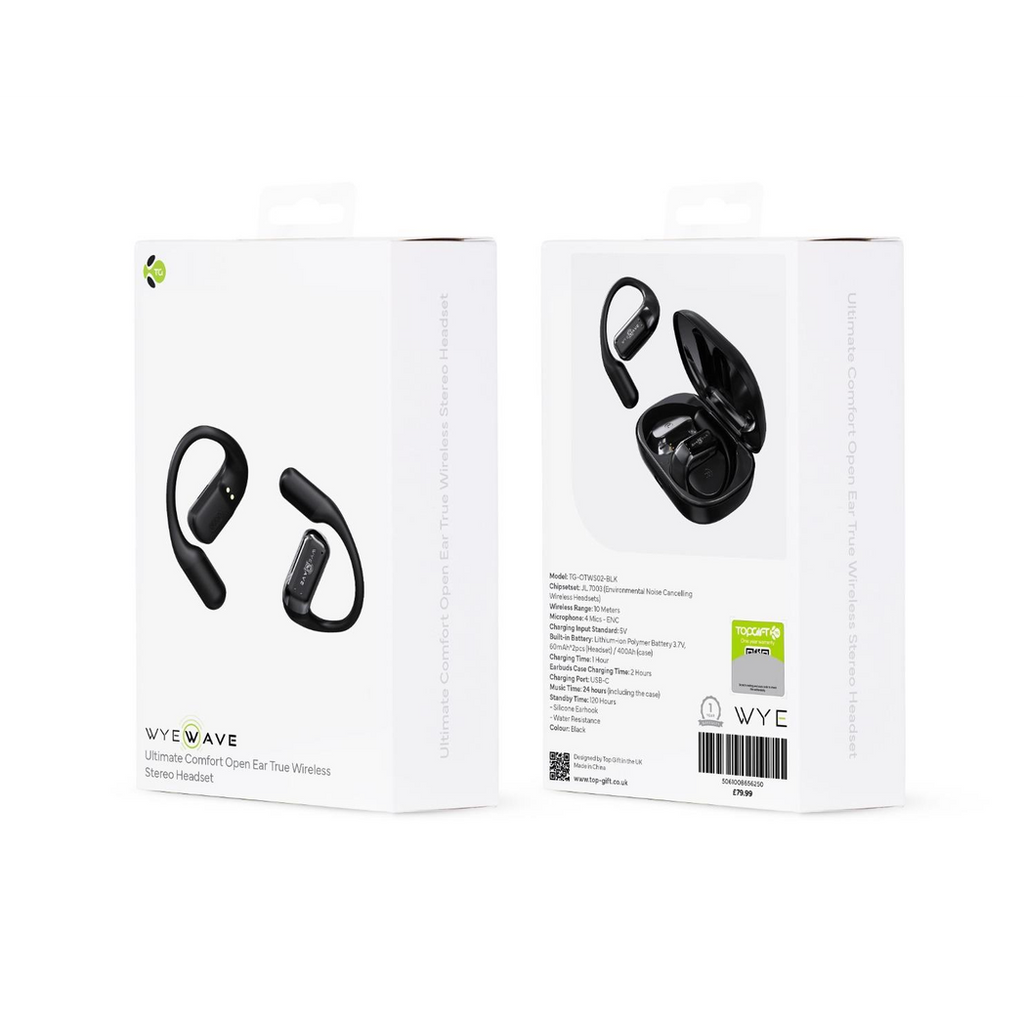 WYEWAVE Ultimate Comfort Open Ear True Wireless Stereo Headset - Black